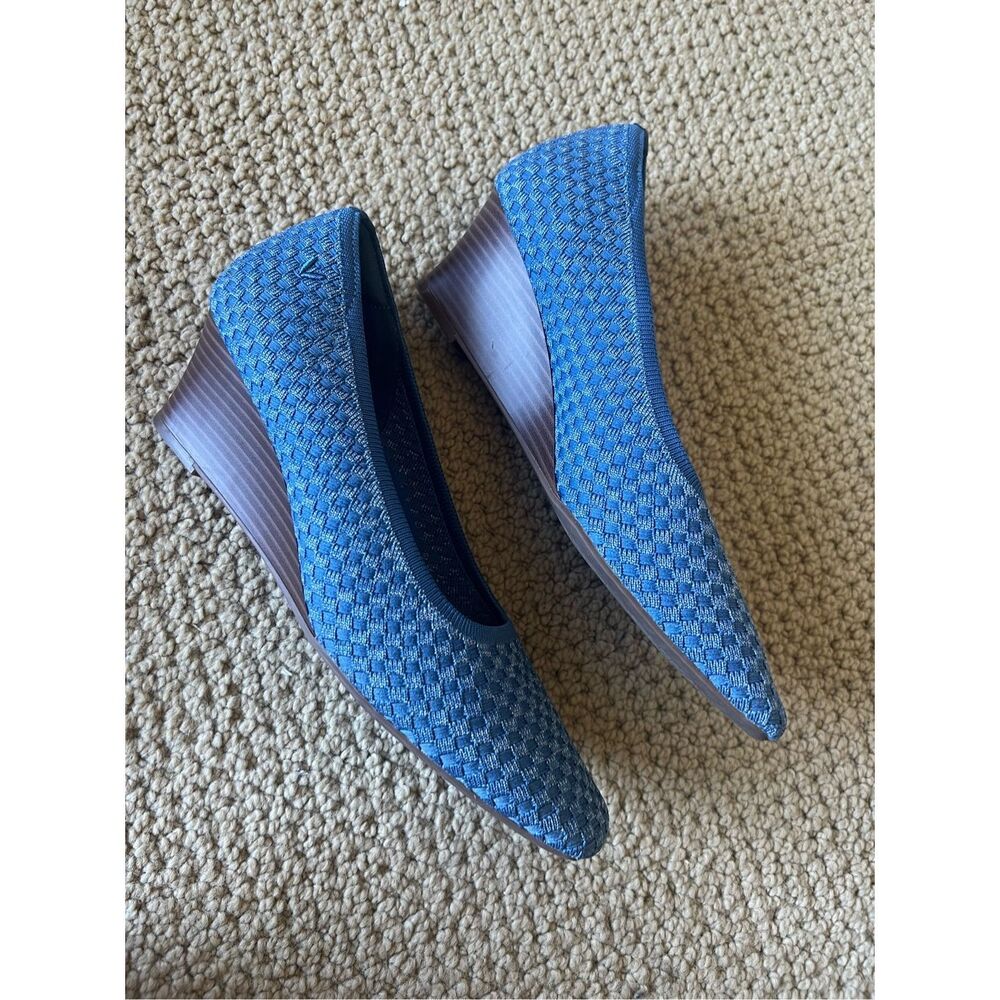 Vivaia Margot Square-Toe Wedge in Denim - Picture 4 of 8